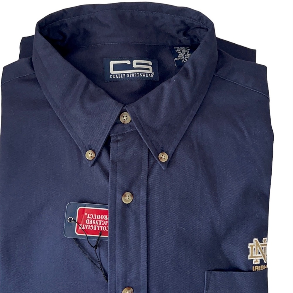 Men’s Crable Notre Dame button down long sleeve shirt.  Thick brushed cotton.